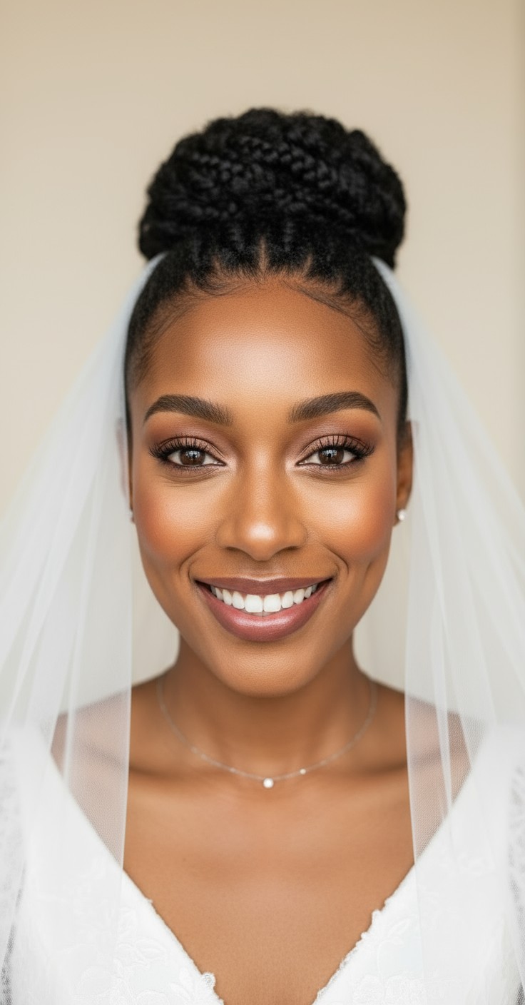 After High Updo With Veil